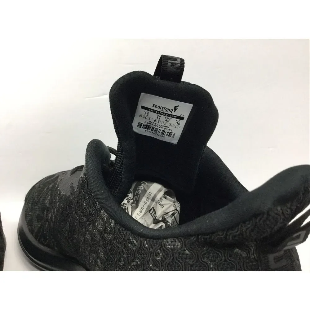 Soulsfeng‎ Running Shoes Mens Size 12 Black Sneakers Lightweight Comfort Mesh